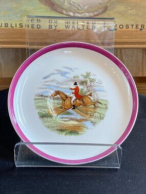 Vintage Copeland Spode England Herring's Hunt "The Hunt Red" Saucer First Over 4